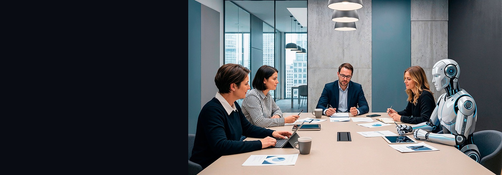 Equipo directivo implementando Inteligencia Artificial en empresa